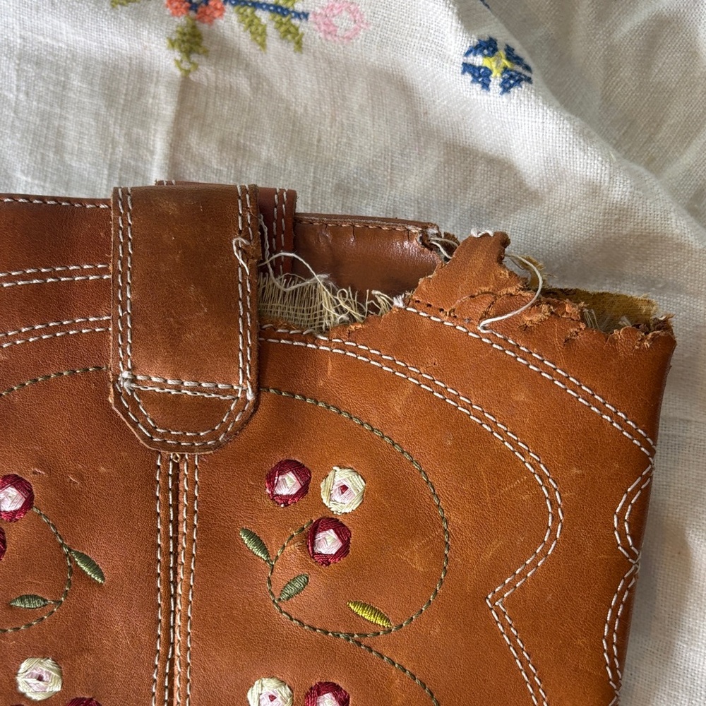 Anthropologie Seychelles Brown Floral Embroidered Women's western Boots 8.5 - Picture 4 of 5